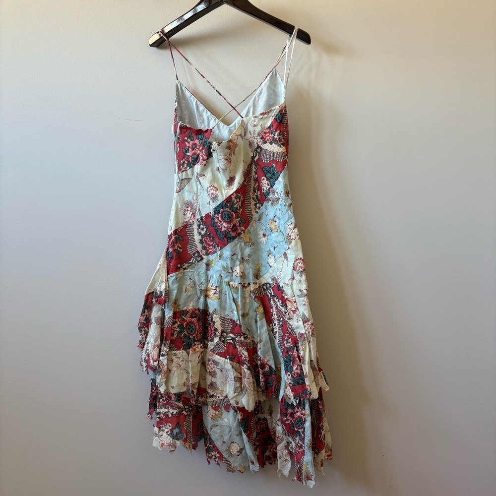 Vintage Ralph Lauren Patchwork Asymmetrical Midi Dress Handkerchief Western NWT - Picture 11 of 11